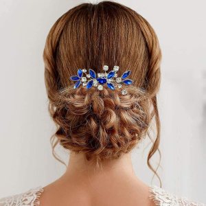 PRETTYLIFE Peine de pelo de novia de cristal plateado para novia, accesorios para el cabello de novia, fiesta de graduación, pieza de pelo para PRETTYLIFE Peine de pelo de novia de cristal plateado para novia, accesorios para el cabello de novia, fiesta de graduación, pieza de pelo para