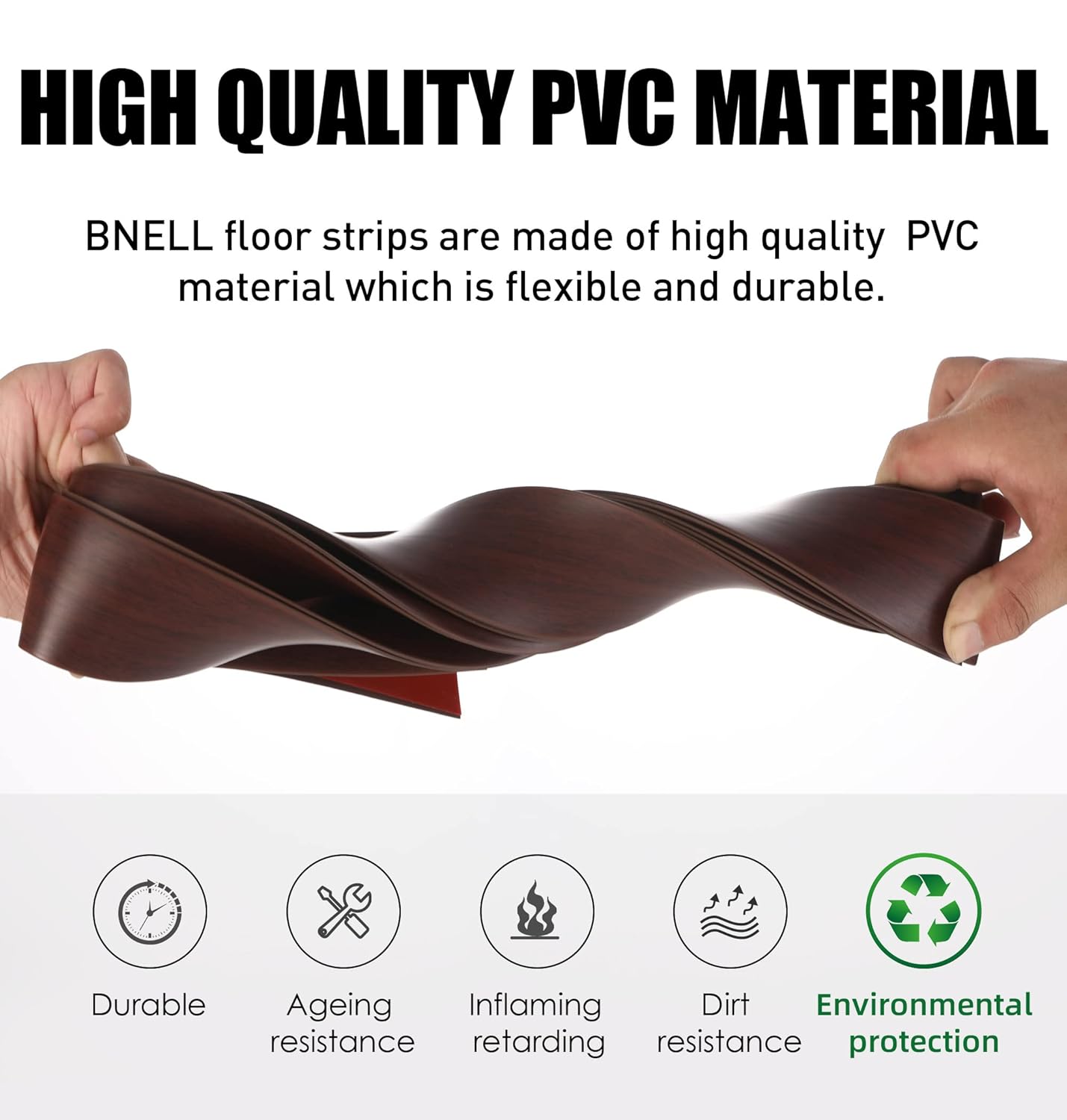 Tira de transición de suelo, tiras autoadhesivas para suelos laminados, tira divisora plana de vinilo para el suelo para unir huecos del suelo (3.28