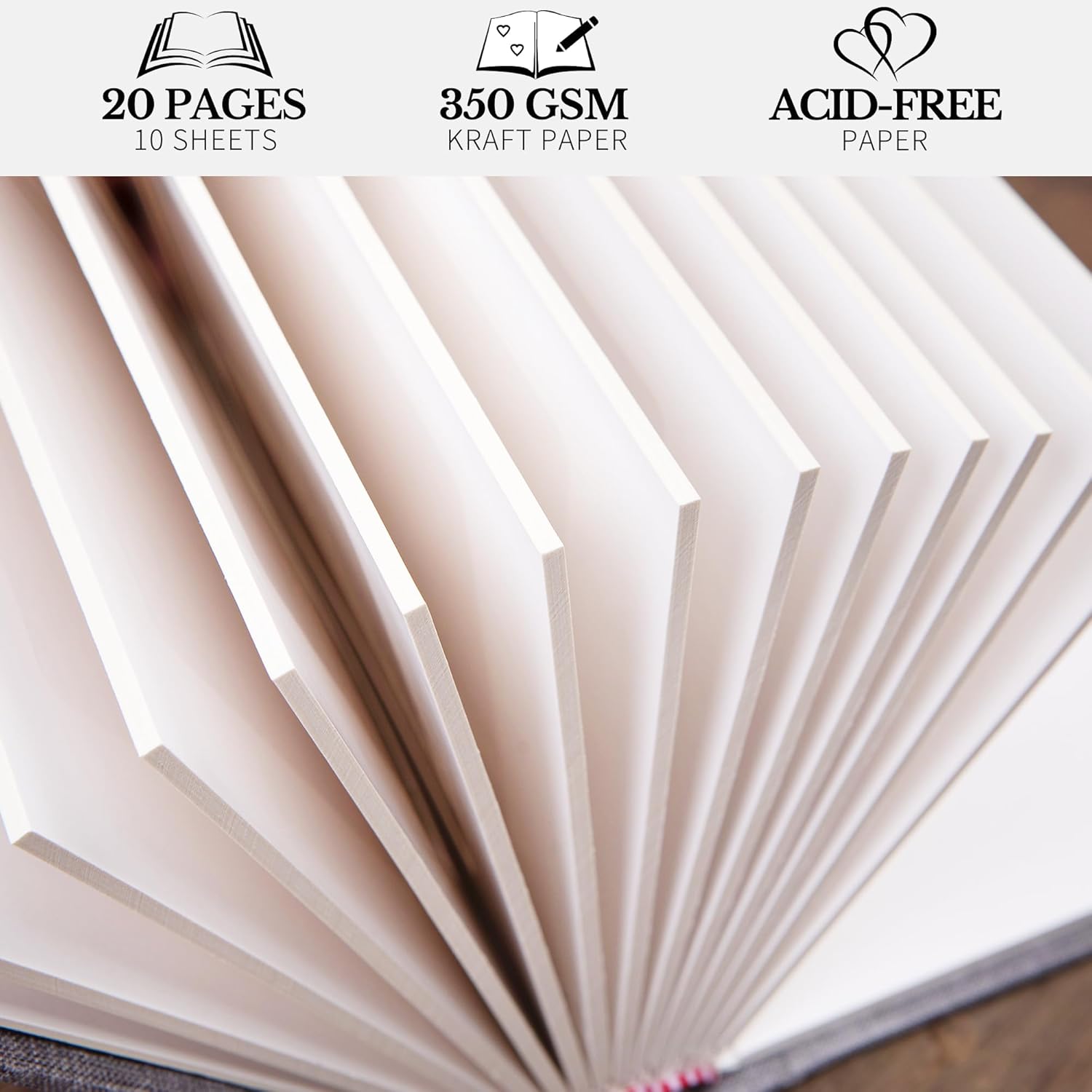 Pssoss Álbum de fotos de 8 x 10 pulgadas con cubierta de lino para escritura, álbum de fotos de 8 x 10 pulgadas, con capacidad para 20 fotos, ideal