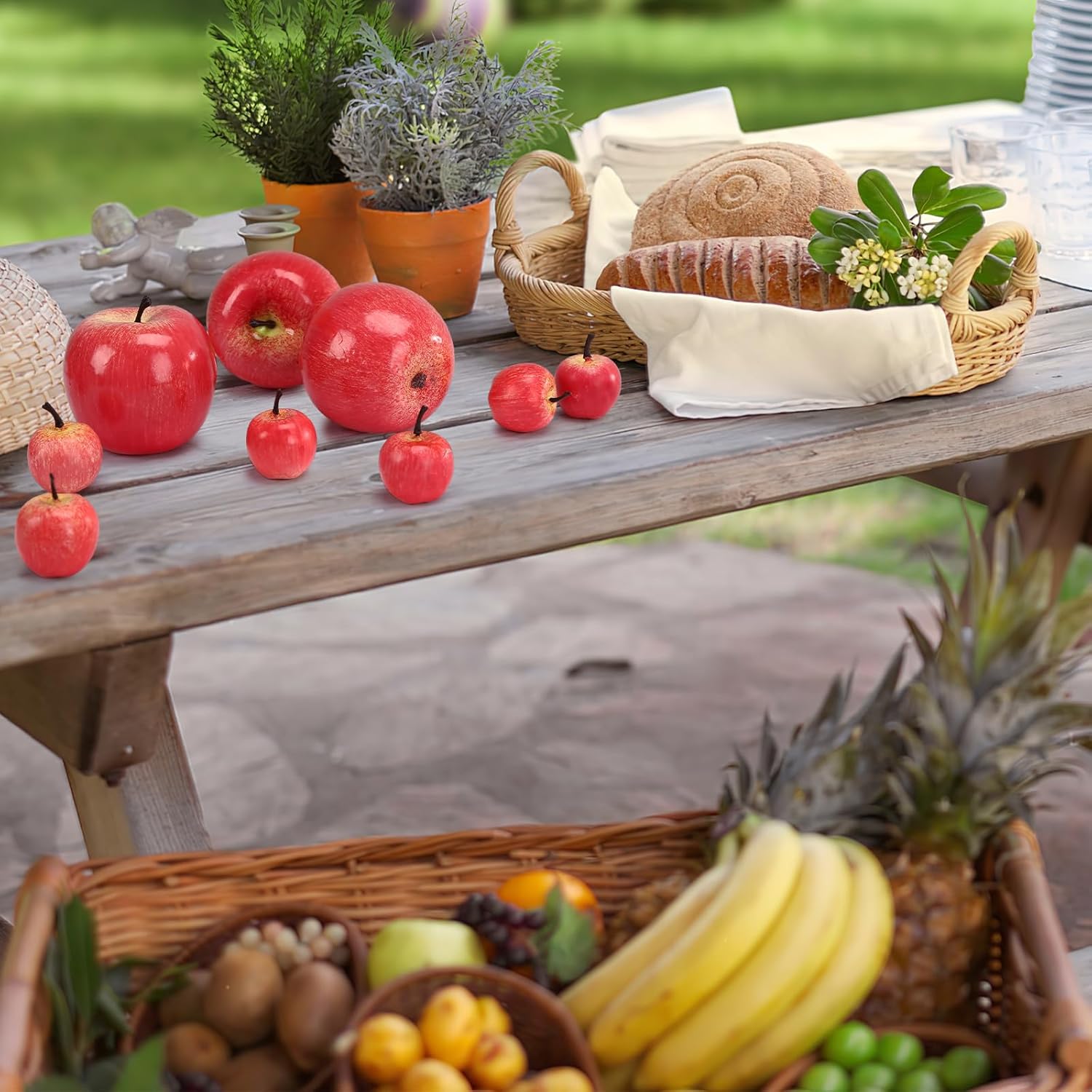 BigOtters Manzanas rojas artificiales, 30 manzanas rojas falsas, simulación realista para el hogar, casa, cocina, mesa, cesta, fotografía,