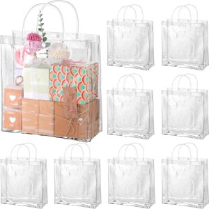 BESARME Paquete de 30 bolsas de regalo transparentes de 11 x 11 x 4 pulgadas con asa, bolsas de plástico grandes para regalo, bolsas transparentes BESARME Paquete de 30 bolsas de regalo transparentes de 11 x 11 x 4 pulgadas con asa, bolsas de plástico grandes para regalo, bolsas transparentes