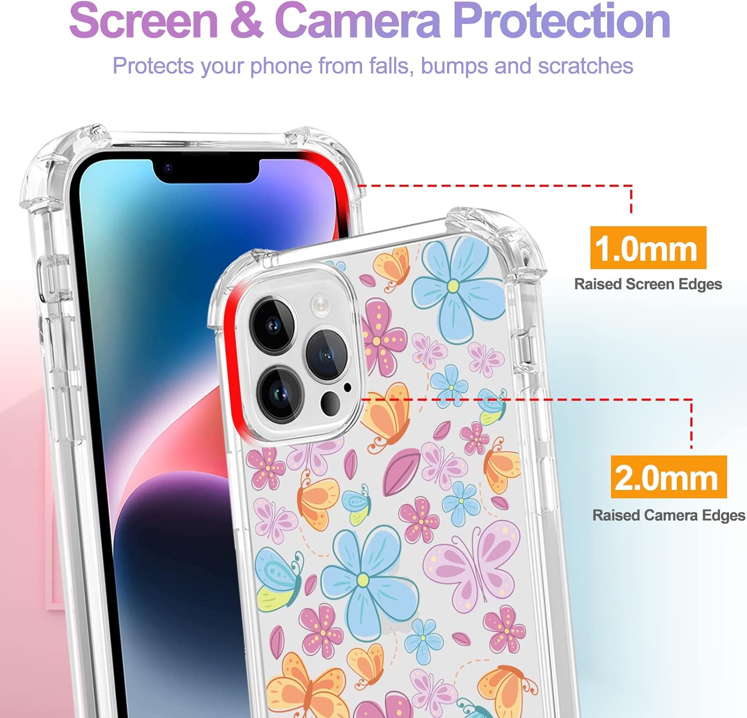 Funda para iPhone 13 Pro Max, TPU antiamarilleo, a prueba de golpes, funda de silicona antiarañazos para mujer, protección contra caídas, funda de