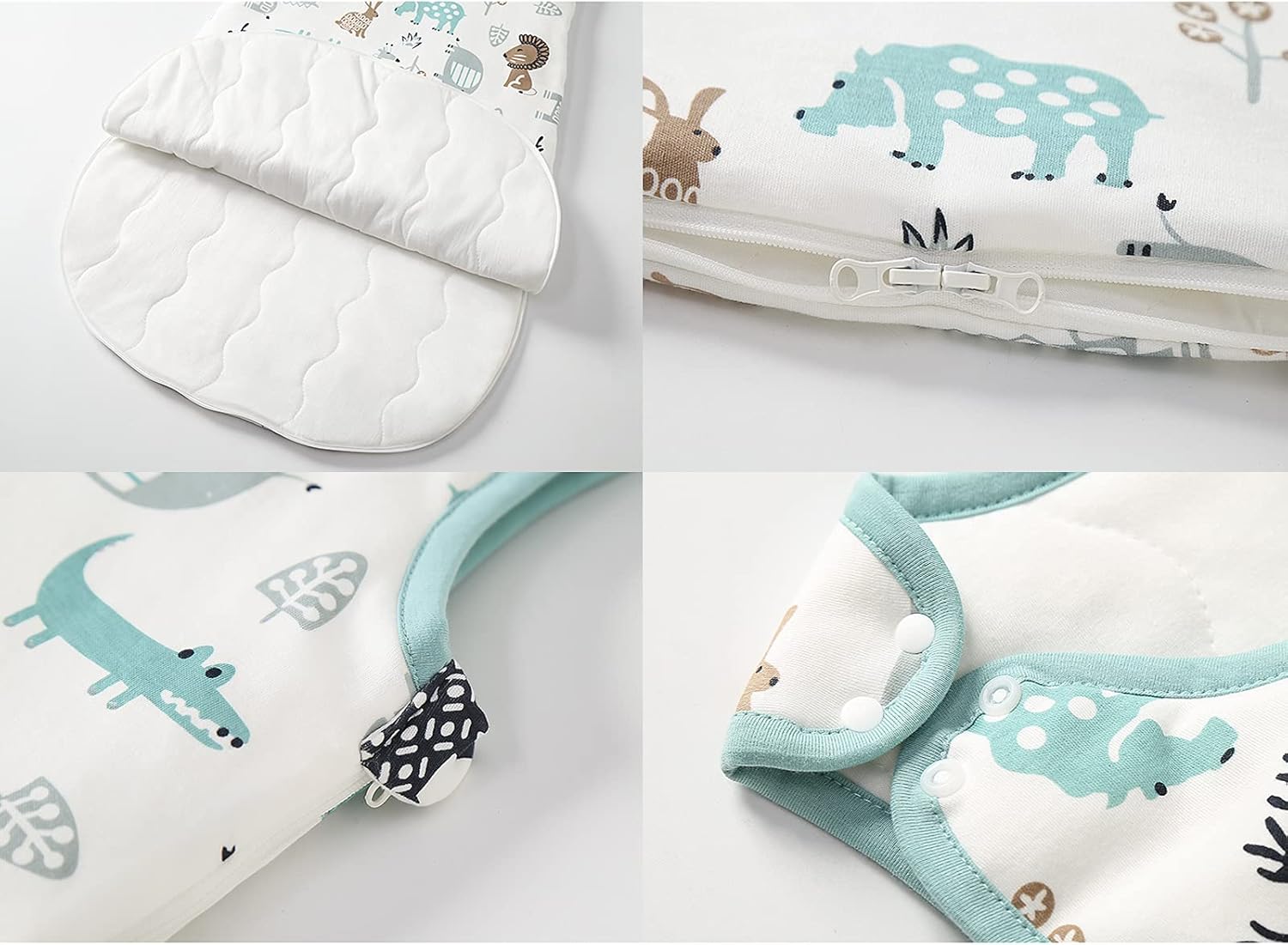 Mosebears Saco de dormir para bebé con cremallera de 2 direcciones, saco de dormir de algodón de 2.5 tog unisex (ciervos, 18-24 meses)
