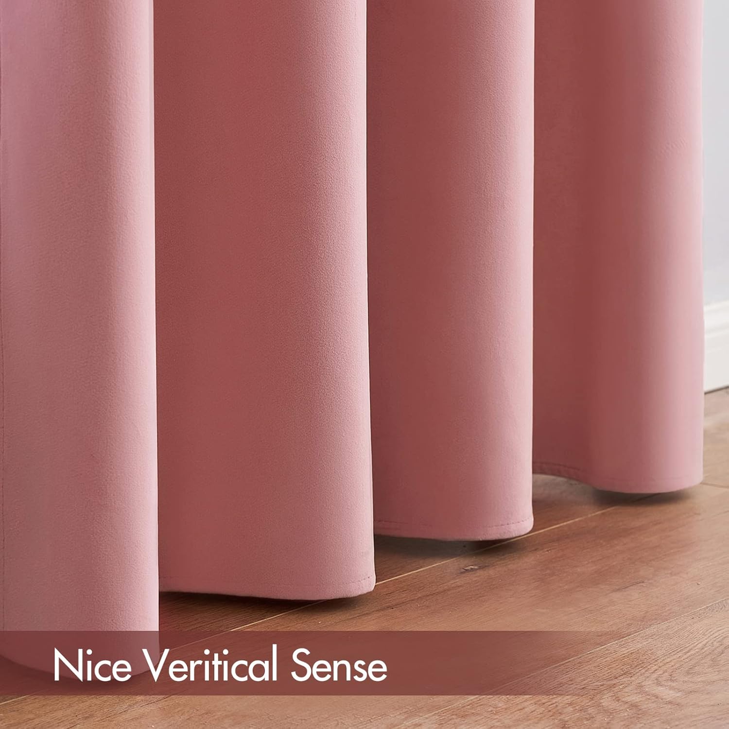MIULEE Cortinas opacas de terciopelo rosa rubor con aislamiento térmico para dormitorio, sala de estar, oscurecimiento de 84 pulgadas de largo,