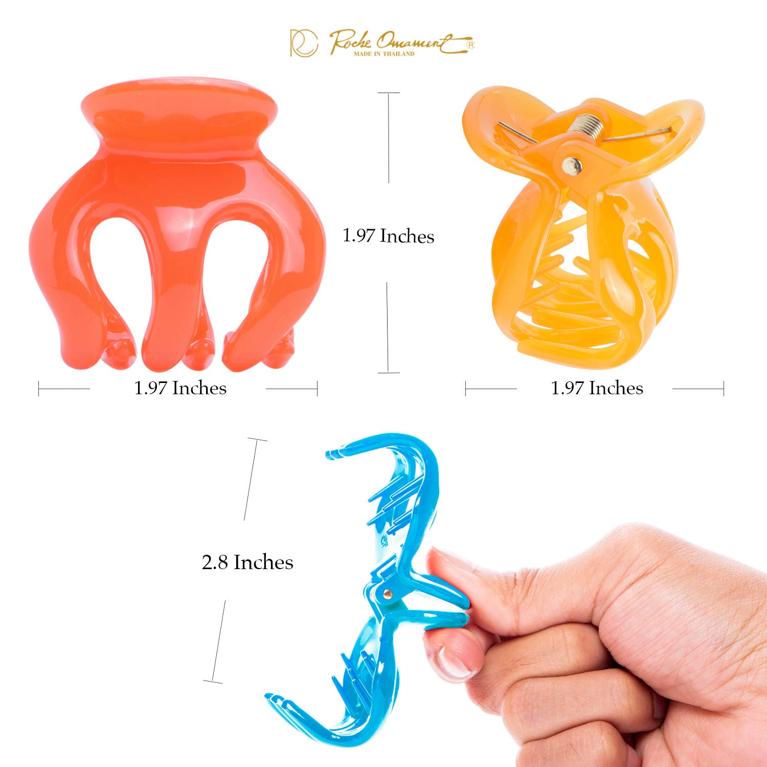 RC ROCHE ORNAMENT 6 piezas de pelo de calabaza para mujer, seguro y antideslizante, pinzas de plástico fuerte, duradero, cómodo, accesorio de