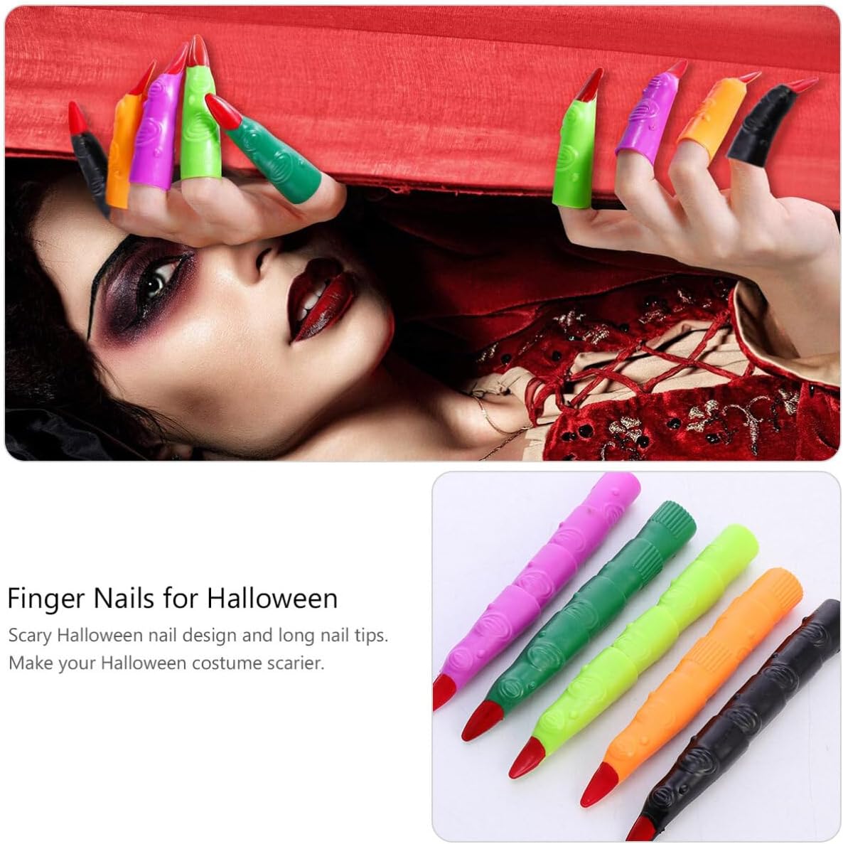 Totority Juego de 80 piezas de extensión de dedo de Halloween, juguete a granel, juguete de monstruo, juego de plástico, ropa de vampiro, disfraz de
