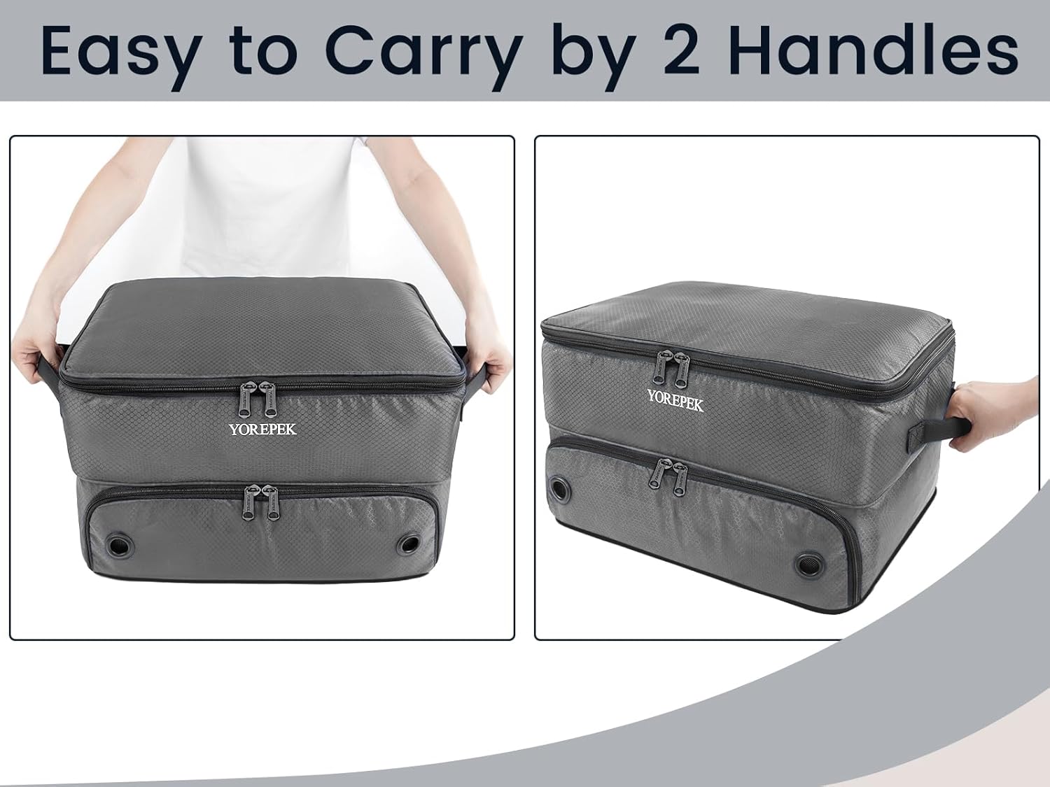 YOREPEK Organizador de maletero de golf de 2 capas, casillero de golf impermeable con compartimento ventilado separado para 2 pares de zapatos,