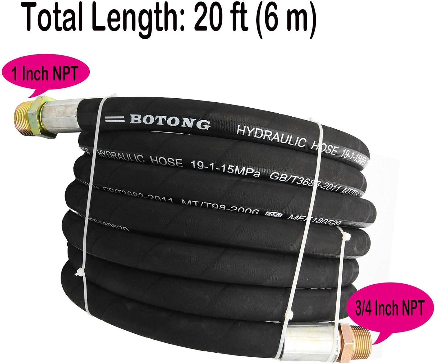BOOTOP PIN – Manguera de transferencia de combustible de 34 pulgadas, manguera de transferencia de combustible de granja con accesorios, para