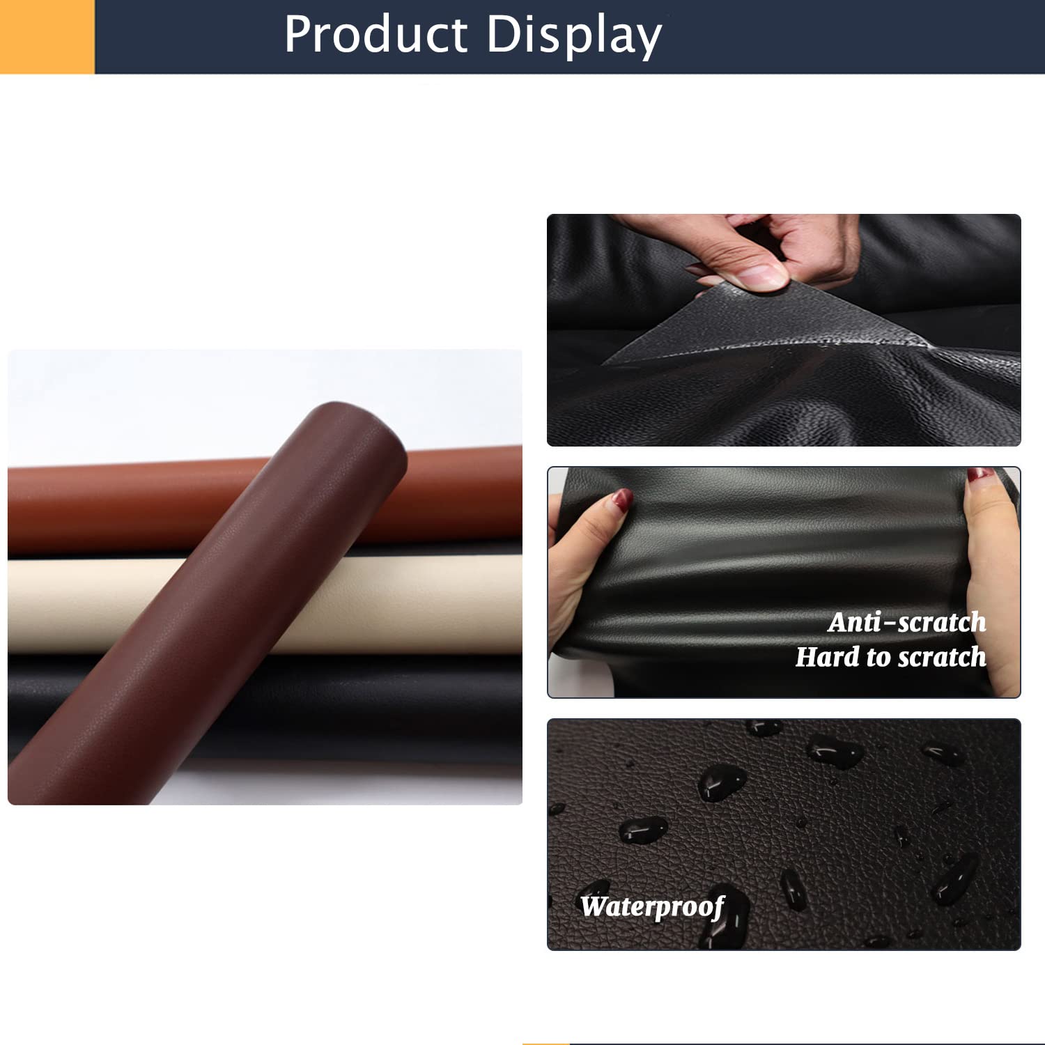 Parche grande de reparación de cuero, cinta de reparación de cuero de 17 x 60 pulgadas, parche de reparación autoadhesivo impermeable para sofás,