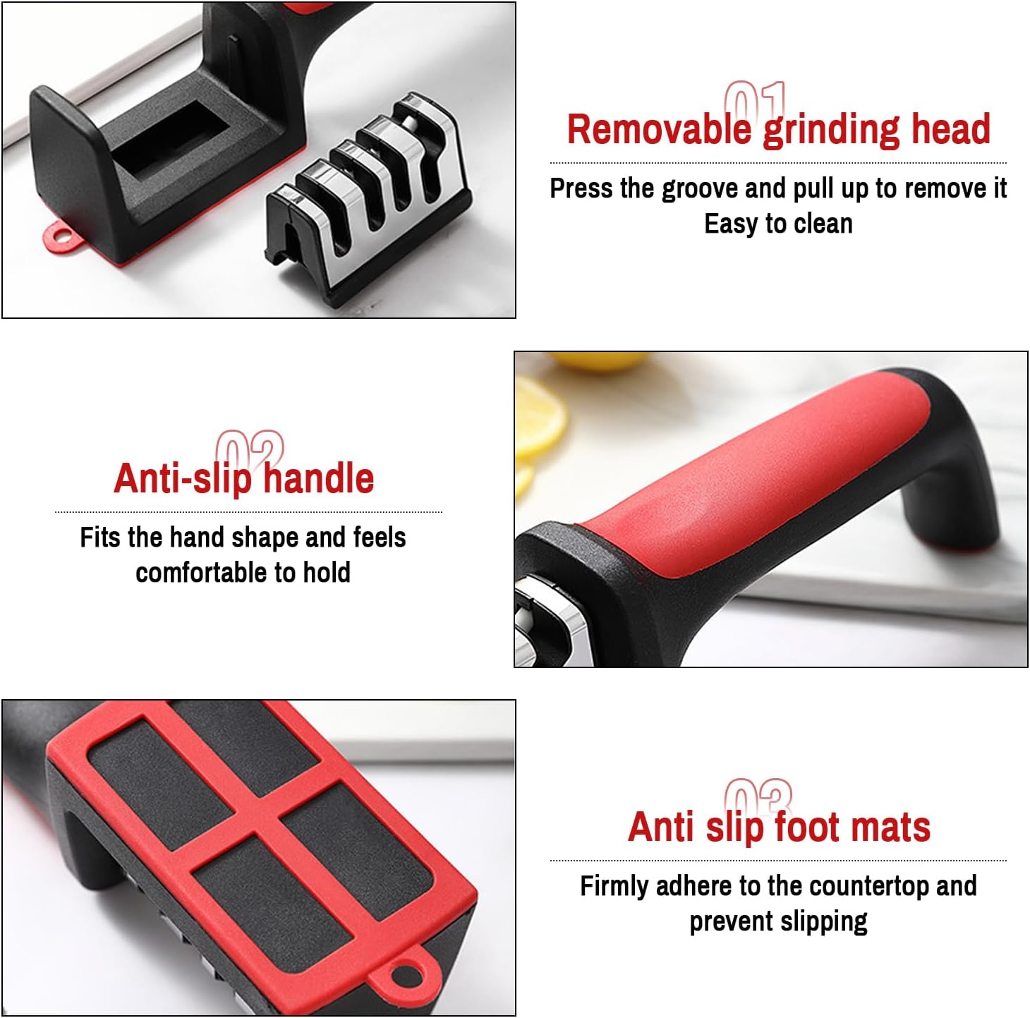 Afilador de cuchillos 4 en 1, accesorios de cuchillos de cocina, ayuda a reparar el pulido, cuchillas no dentadas, herramienta de cuchillos