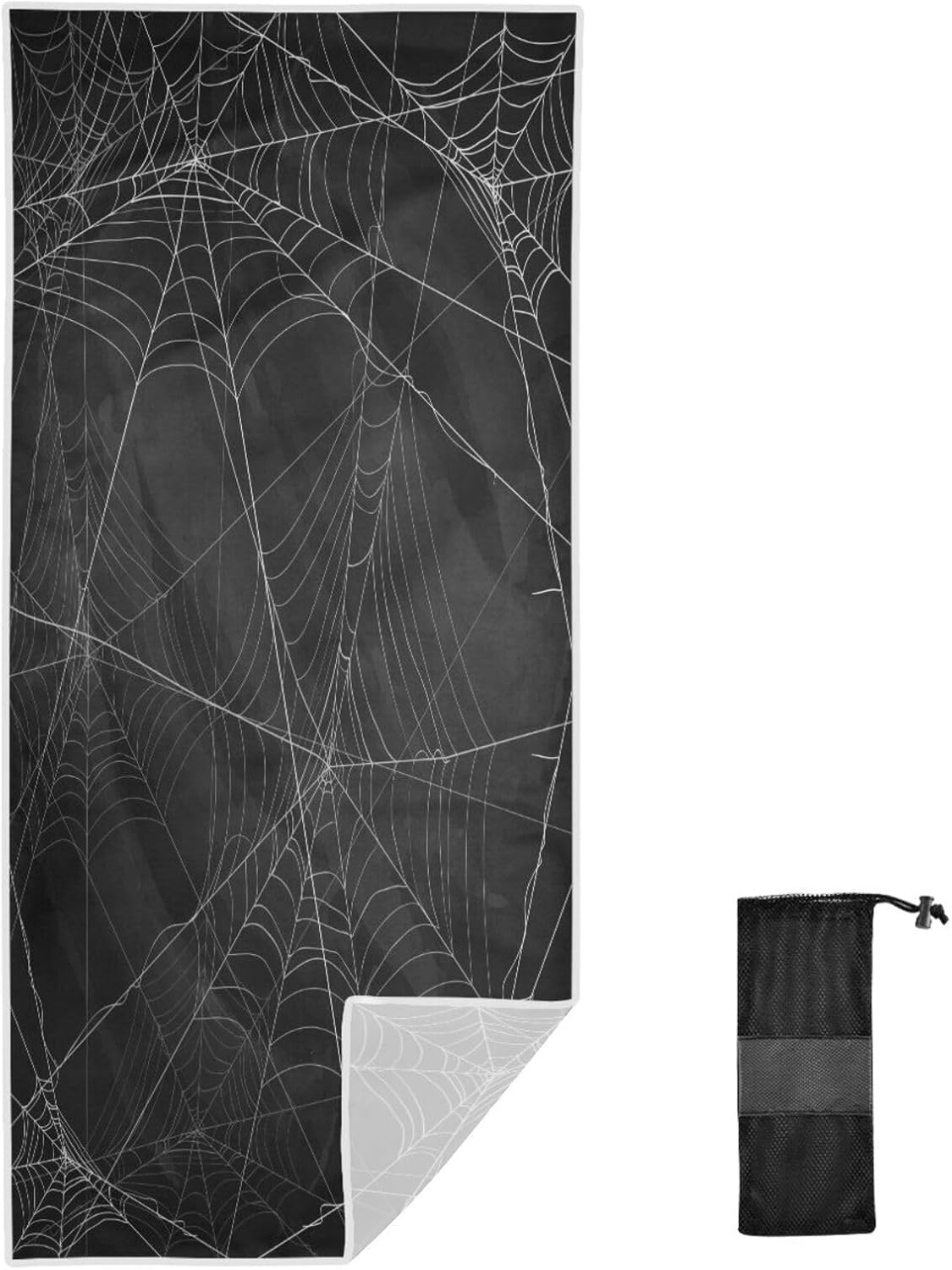 Toalla de playa de microfibra absorbente de tela de araña, toalla de viaje portátil de secado rápido para gimnasio, yoga, natación, 71 x 31 pulgadas
