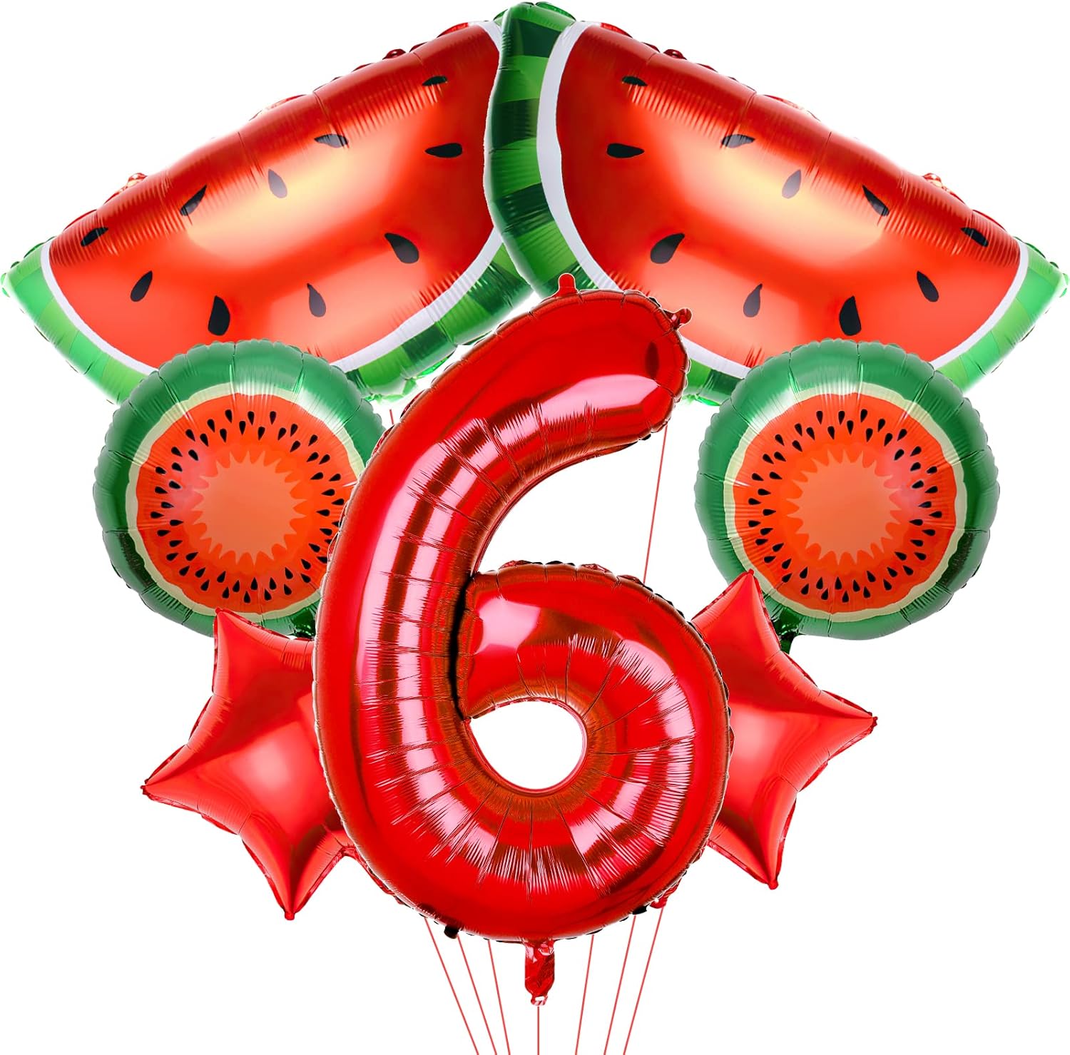 7 globos de papel de aluminio de sandía, globos de Mylar de sandía, globos de papel de aluminio de frutas de dibujos animados para cumpleaños, baby