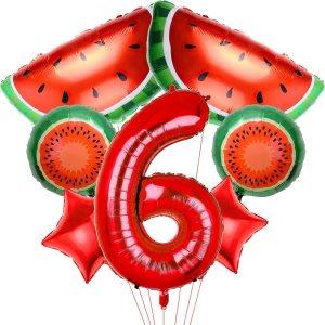 7 globos de papel de aluminio de sandía, globos de Mylar de sandía, globos de papel de aluminio de frutas de dibujos animados para cumpleaños, baby 7 globos de papel de aluminio de sandía, globos de Mylar de sandía, globos de papel de aluminio de frutas de dibujos animados para cumpleaños, baby