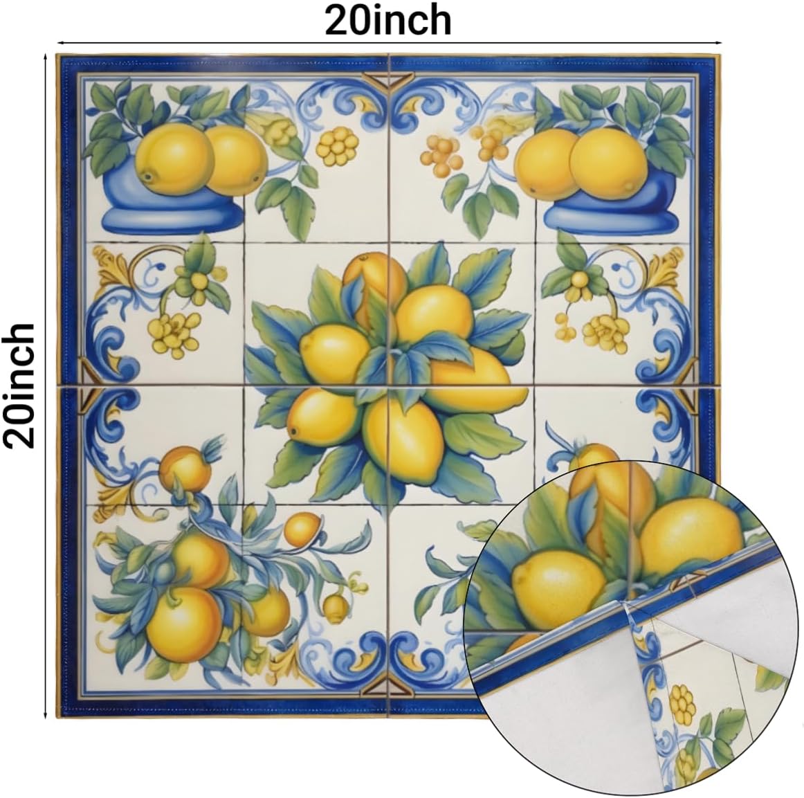 Cloth Napkins Set of 6 Lemon Painted 20×20 Inch Cloth Napkins Fruits Washable Reusable Kitchen Dinner Napkins Table Decor for Wedding, Holiday