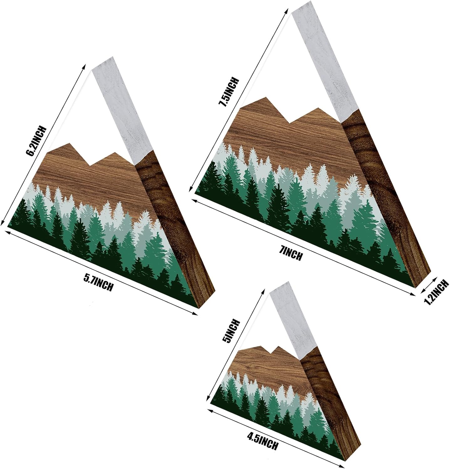 3 piezas, 3 tamaños, decoración de estante de montaña, letrero de madera de granja, decoración de montaña de madera, decoración de madera,