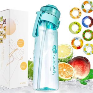 Botella de agua deportiva sin BPA, juego de botellas para beber, botella de agua con fragancia de fruta de 22.1 fl oz, con 7 cápsulas de sabor %0 Botella de agua deportiva sin BPA, juego de botellas para beber, botella de agua con fragancia de fruta de 22.1 fl oz, con 7 cápsulas de sabor %0