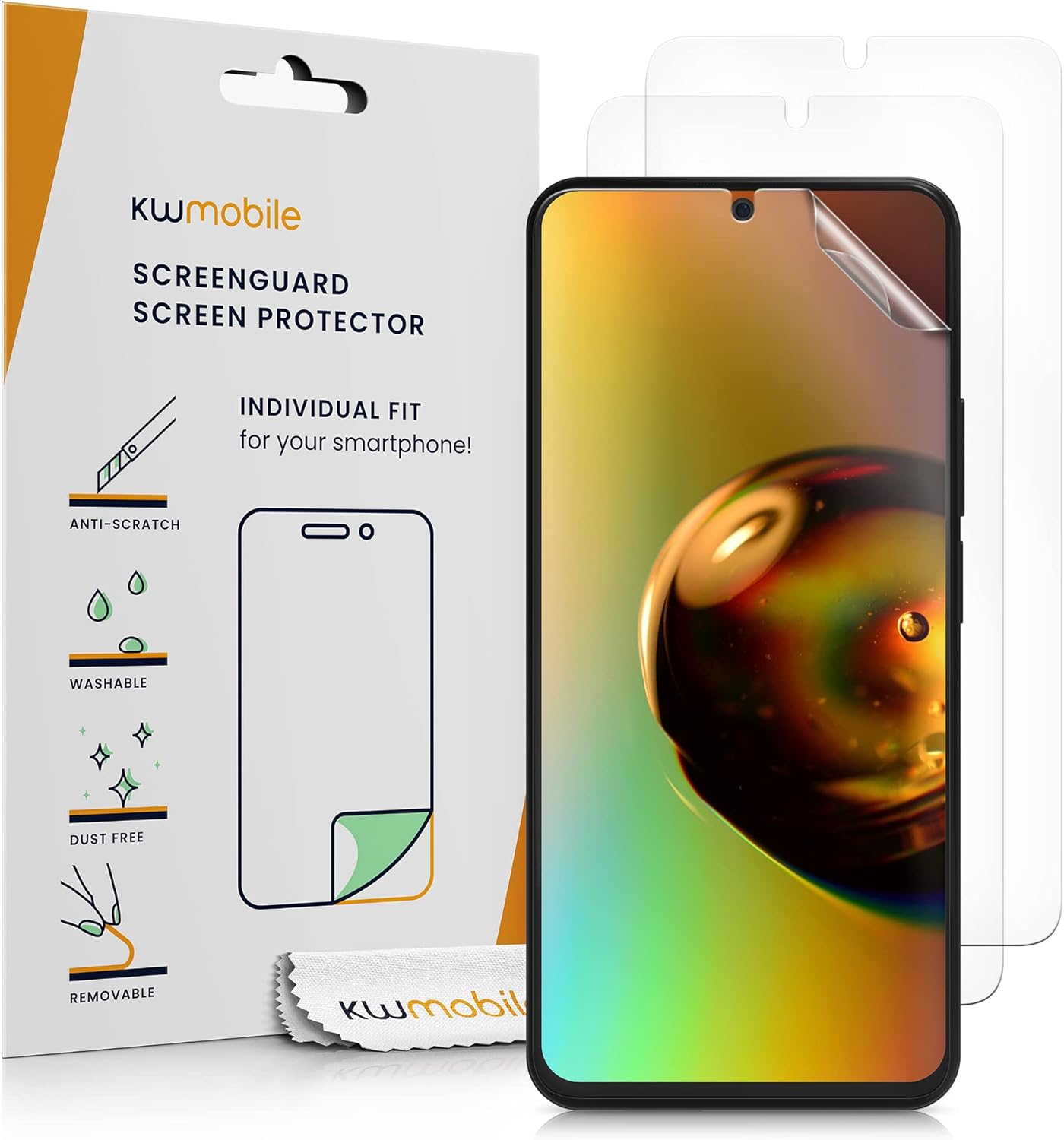 kwmobile Protectores de pantalla compatibles con Xiaomi Redmi Note 11 Pro+ 5G  Note 11 Pro Plus 5G, 3 películas transparentes ultra transparentes