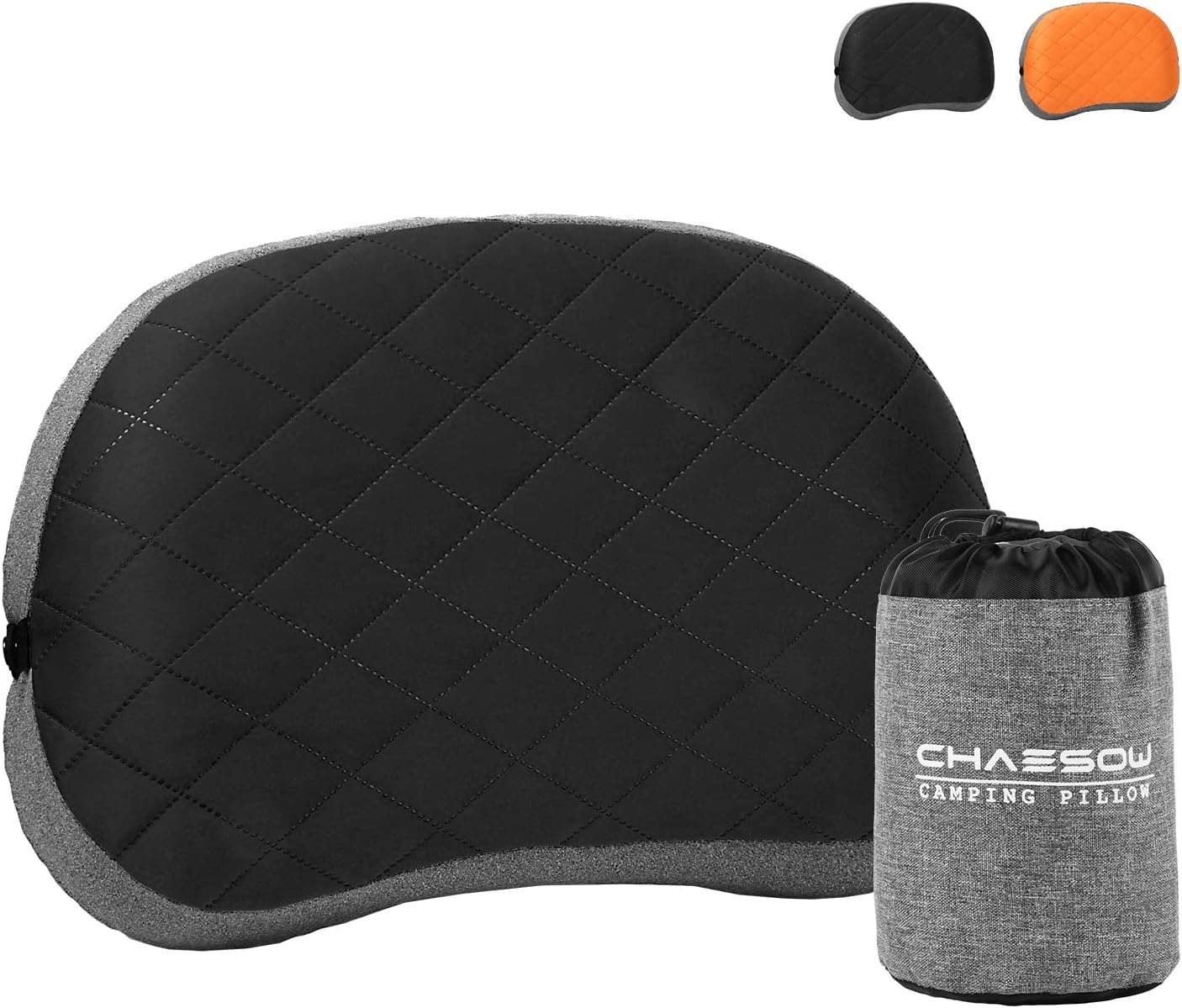 Almohada inflable ultraligera y portátil para campamento, almohada de viaje con funda extraíble y lavable, almohada ergonómica para el cuello y