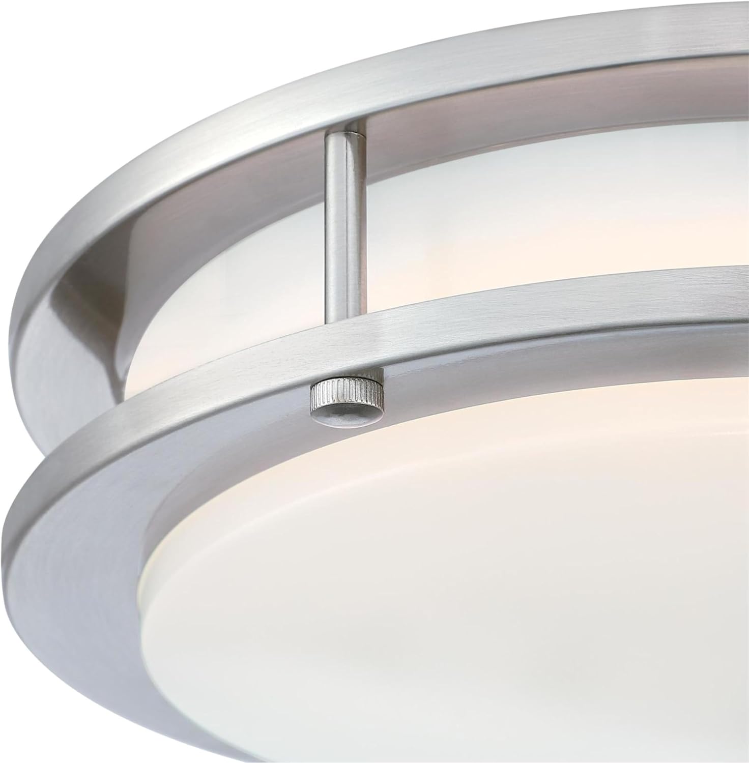Westinghouse Lighting 6307800 – Lámpara de techo ovalada Energy Star de 32-12 pulgadas para interiores, acabado de níquel cepillado con pantalla
