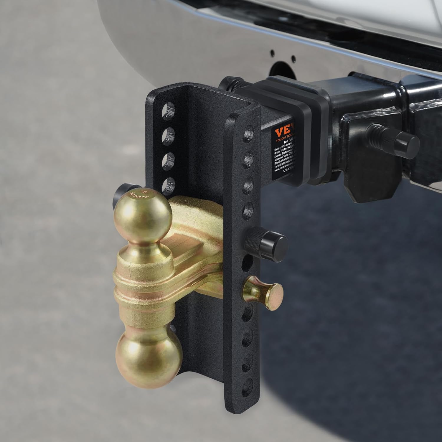 VEVOR Enganche de remolque ajustable, caída de 8 pulgadas y montaje de bola de enganche de elevación de 6.5 pulgadas con receptor de 2.5 pulgadas,