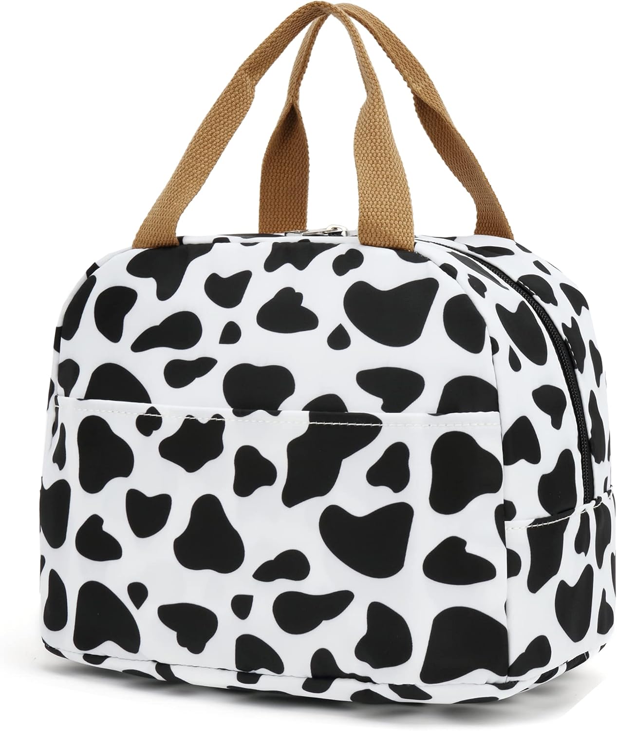 Bolsa de almuerzo con estampado de vaca para mujeres y niñas, bolsas de picnic reutilizables con aislamiento para adultos y niños, trabajo, escuela,