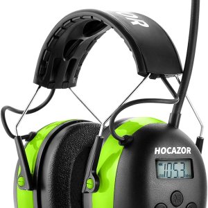 HP10 FM AM Radio Auriculares con pantalla LCD, protección auditiva SNR de 30 dB orejeras de seguridad para cortar talleres de trabajo, color verde HP10 FM AM Radio Auriculares con pantalla LCD, protección auditiva SNR de 30 dB orejeras de seguridad para cortar talleres de trabajo, color verde