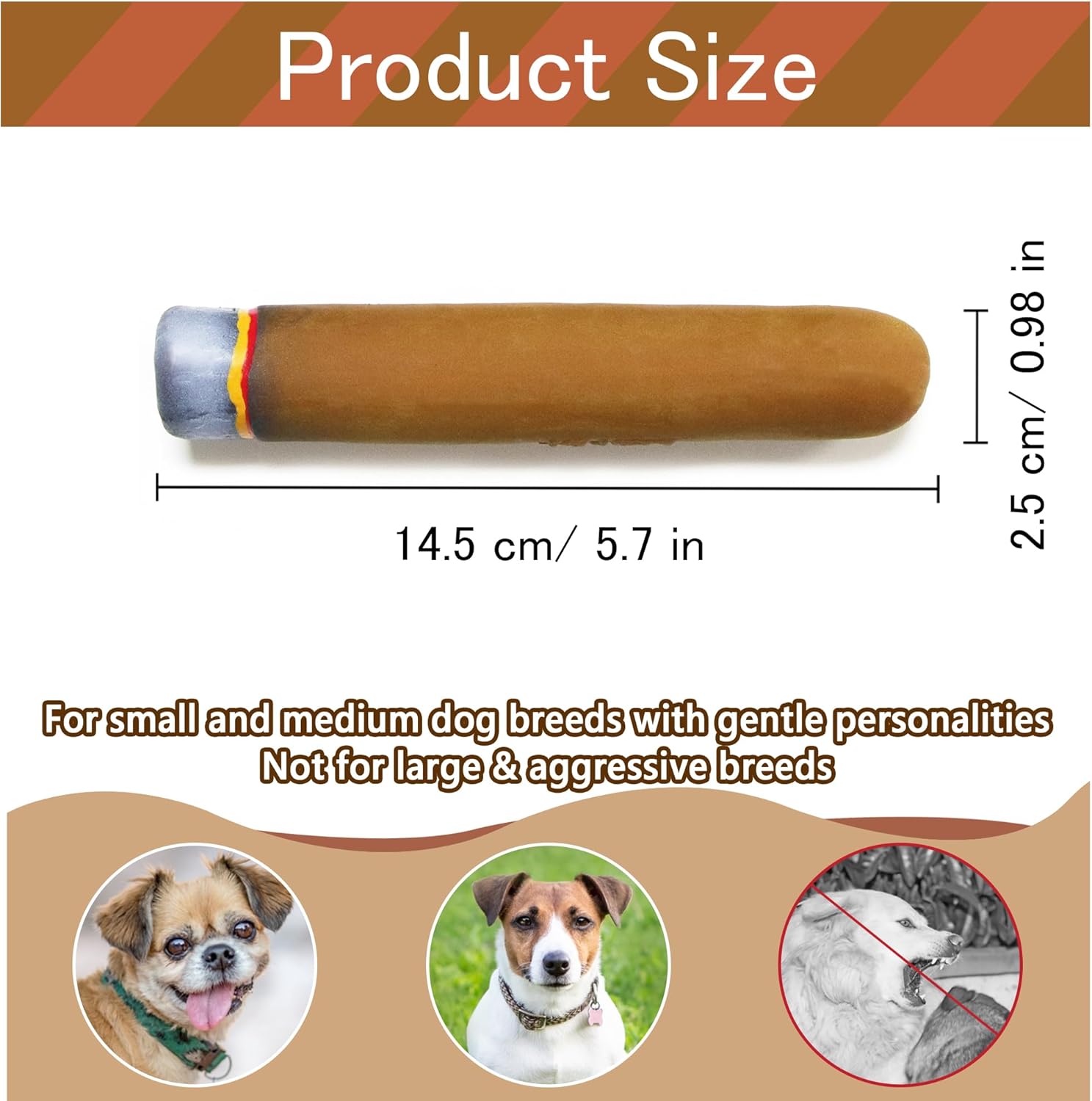 LLSPET Juguetes chirriantes de cigarros, juguetes interactivos de látex para perros, divertidos juguetes para masticar cigarros, para dentición de