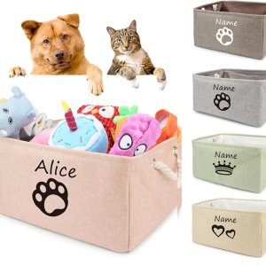 gors Cesta plegable de almacenamiento personalizada para juguetes para perros y gatos, caja plegable con nombre personalizado, contenedores para gors Cesta plegable de almacenamiento personalizada para juguetes para perros y gatos, caja plegable con nombre personalizado, contenedores para