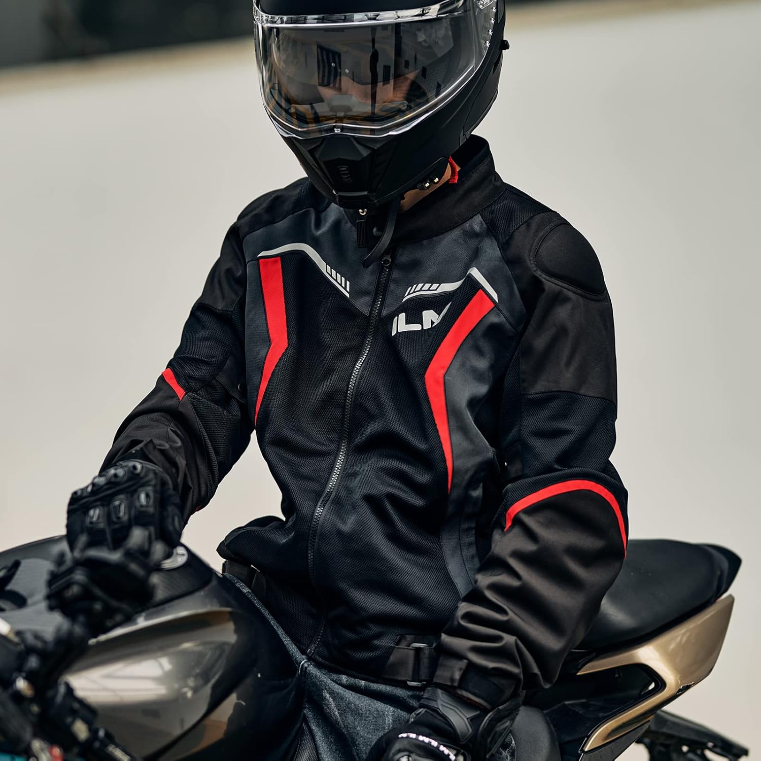 ILM Chaqueta de motocicleta para hombres Powersports Chaquetas protectoras de malla textil equitación motocicleta CE chaquetas blindadas modelo-J02