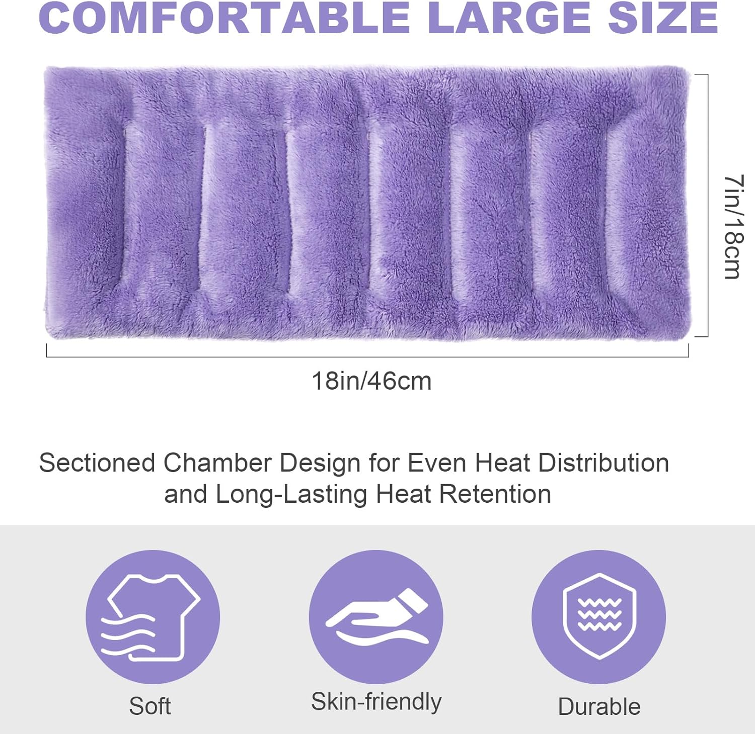 Paquete de 4 almohadillas térmicas para microondas de 7 x 18 pulgadas, almohadillas térmicas para microondas, calentadores de cuello, almohadilla