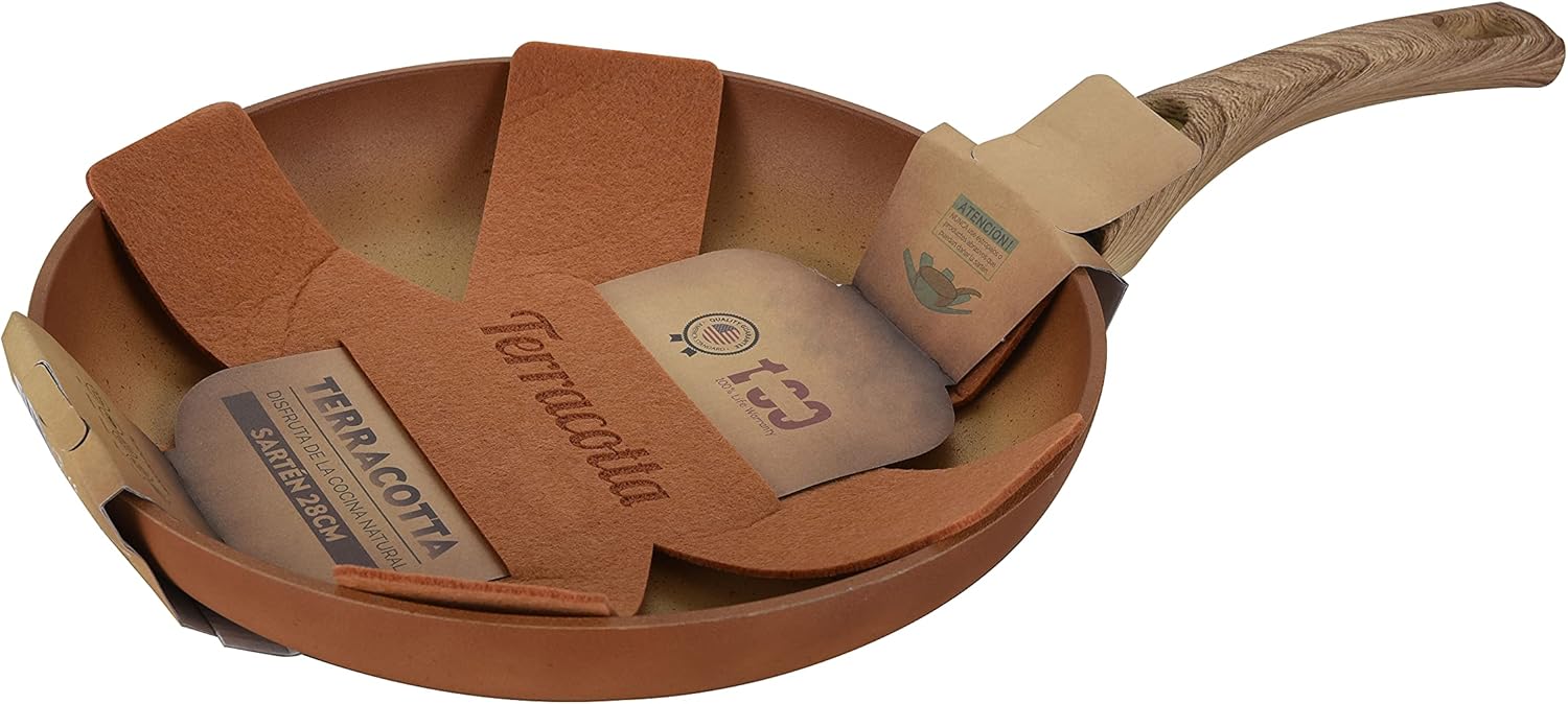 Neware TerraCotta – Sartén con revestimiento de 11.0 in (11 pulgadas) 100 sin PFOA antiadherente SARTEN