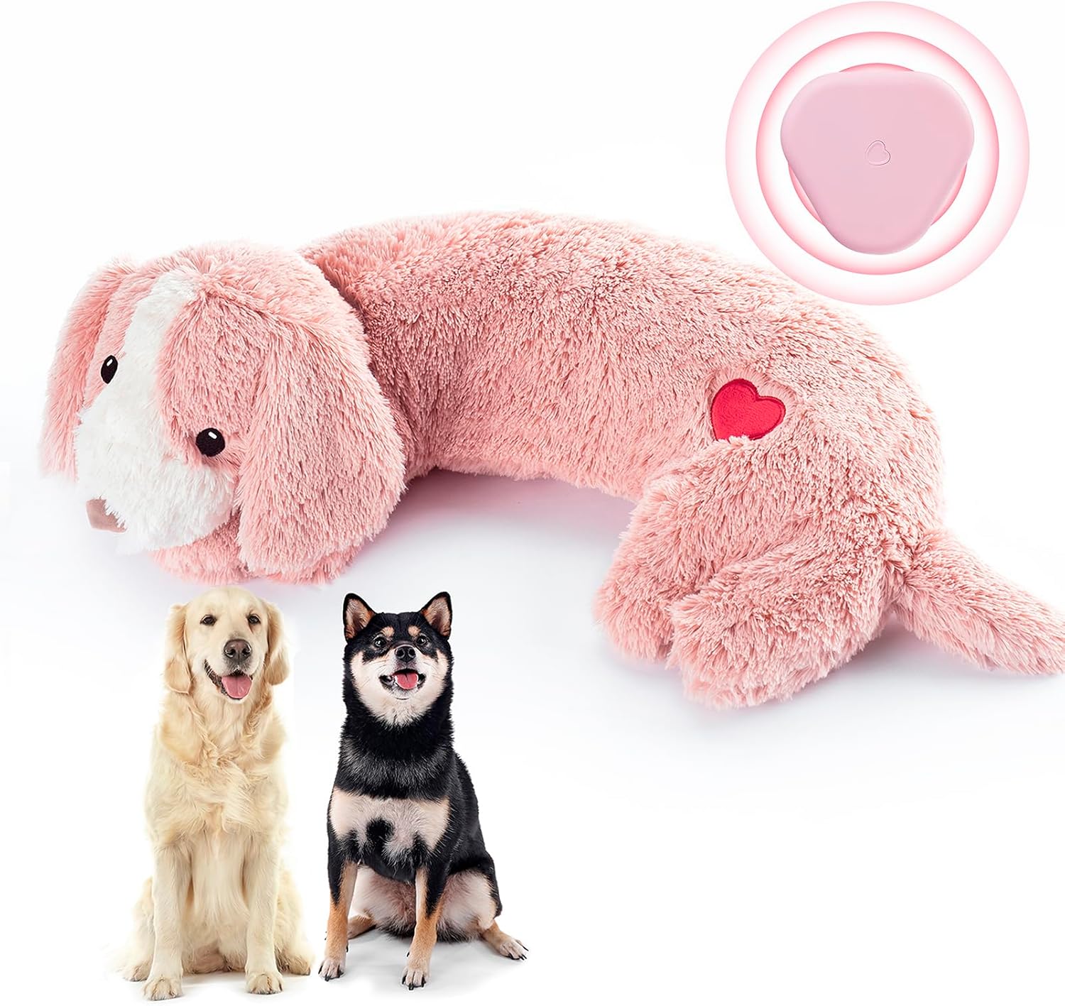 Heartbeat – Juguete de peluche para cachorros con latido del corazón para ayudar a calmar el perro, juguete para aliviar la ansiedad de las