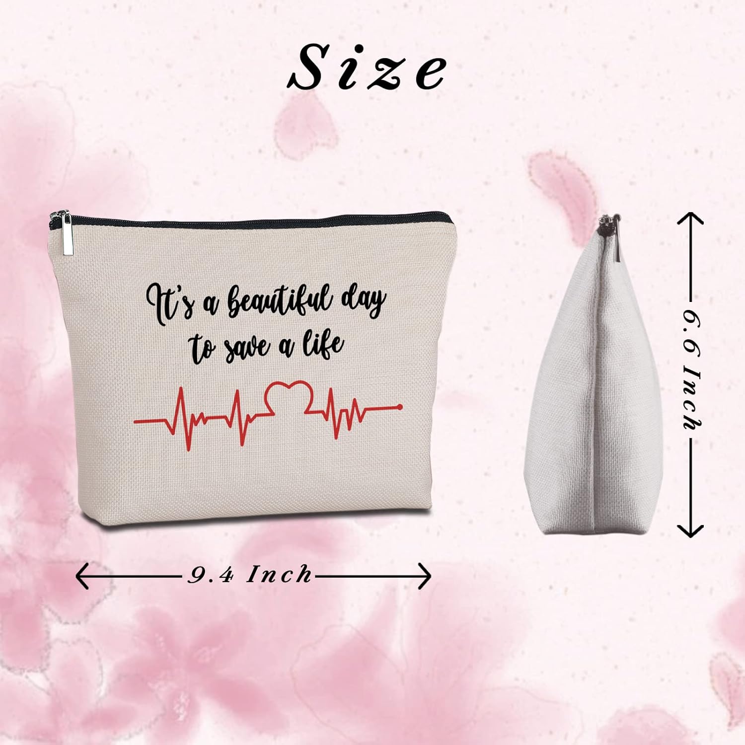 Yegifeyct Regalos de agradecimiento para enfermeras para mujeres, bolsa de maquillaje de viaje con texto en inglés “It’s a Beautiful Day to Save a