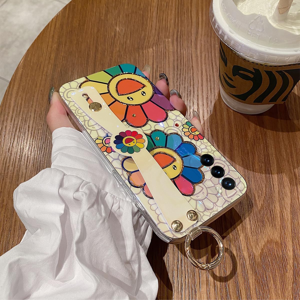 Funda protectora para Motorola Moto G Stylus 5G (no 4G) 2022 de 6.8 pulgadas con correa para la muñeca con purpurina IMD lindo diseño de dibujos