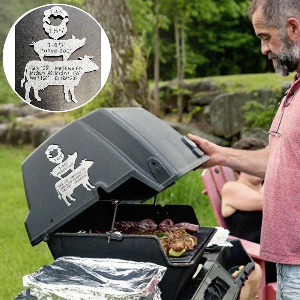 Regalo de barbacoa para hombres, fiesta de parrilla para marido, imán de temperatura de carne, 2023 nueva guía de temperatura de carne, imán de