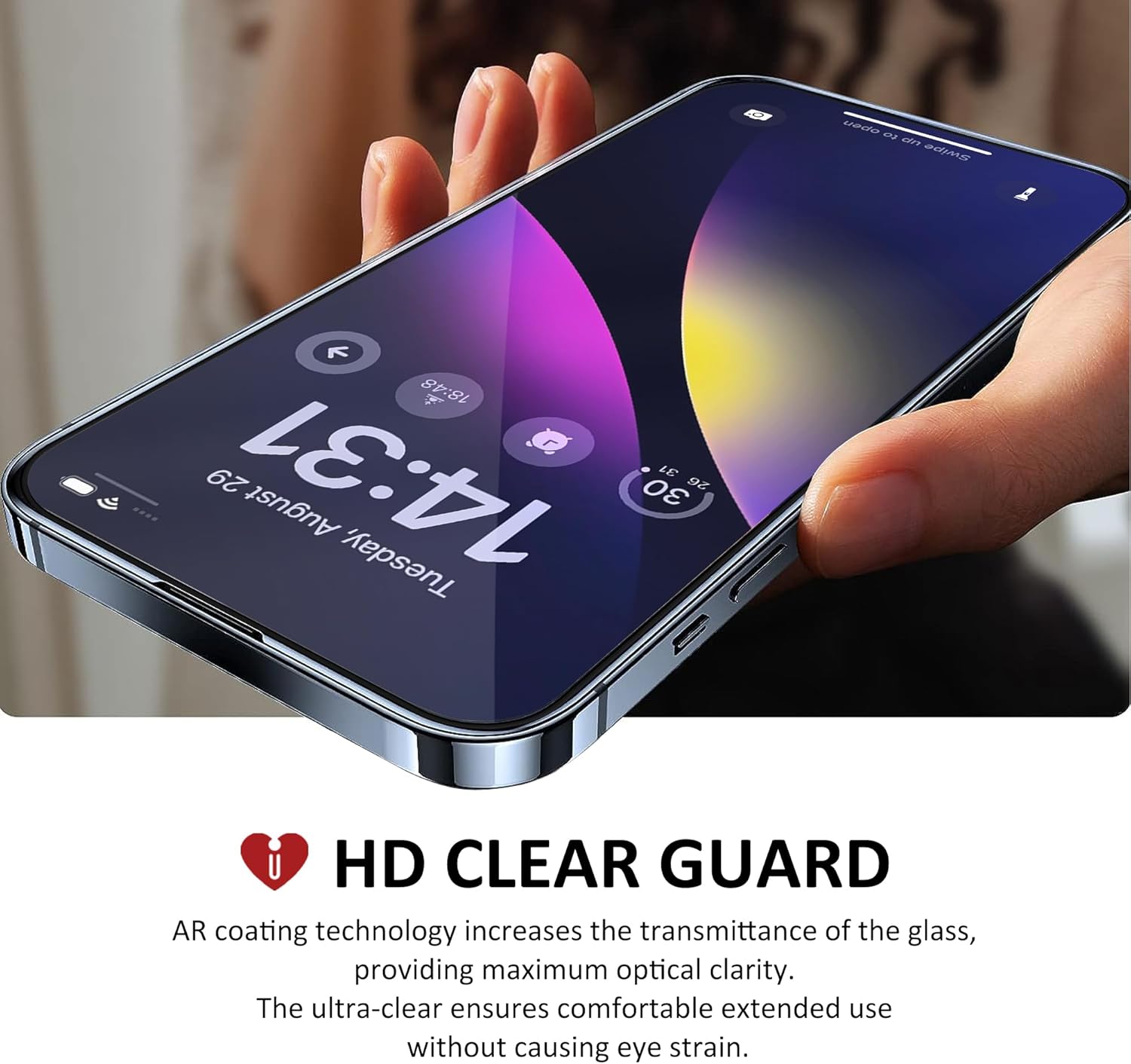 iCarez Protector de pantalla de vidrio templado para iPhone 15 Pro de 6.1 pulgadas 2023 (paquete de 2) compatible con fundas, cobertura completa,