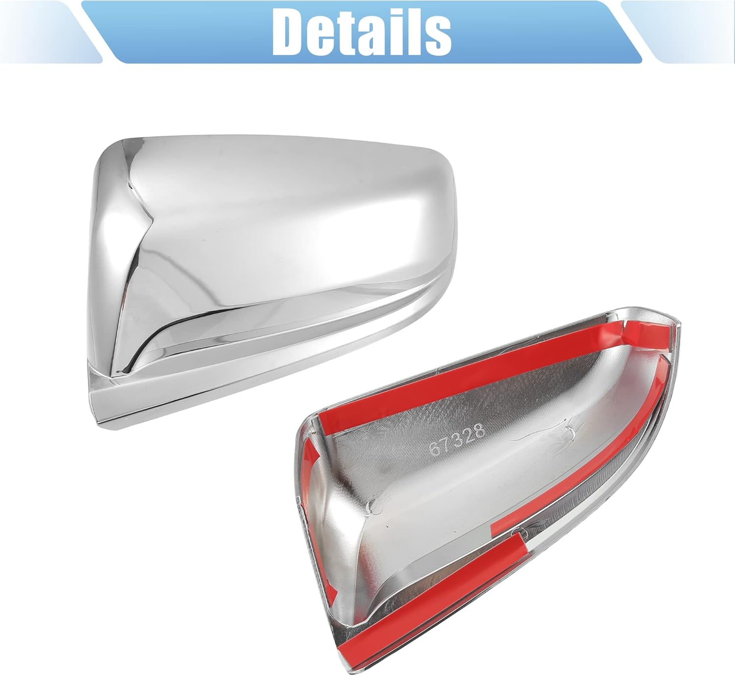 X AUTOHAUX 1 par exterior triple cromado superior medio espejo cubierta tapa Trim superposición para Chevrolet Malibu 2013 2014 2015