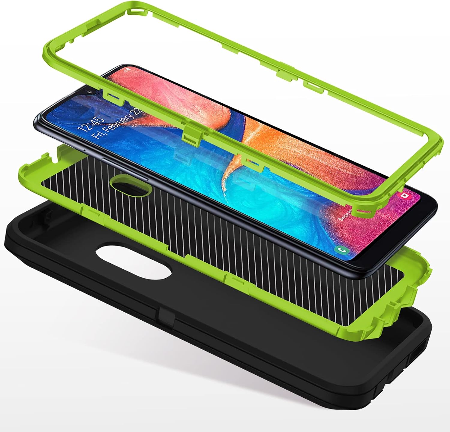 I-HONVA Funda para Samsung Galaxy A30, Galaxy A20 a prueba de golpes, protección de cuerpo completo 3 en 1 sin protección de pantalla Funda