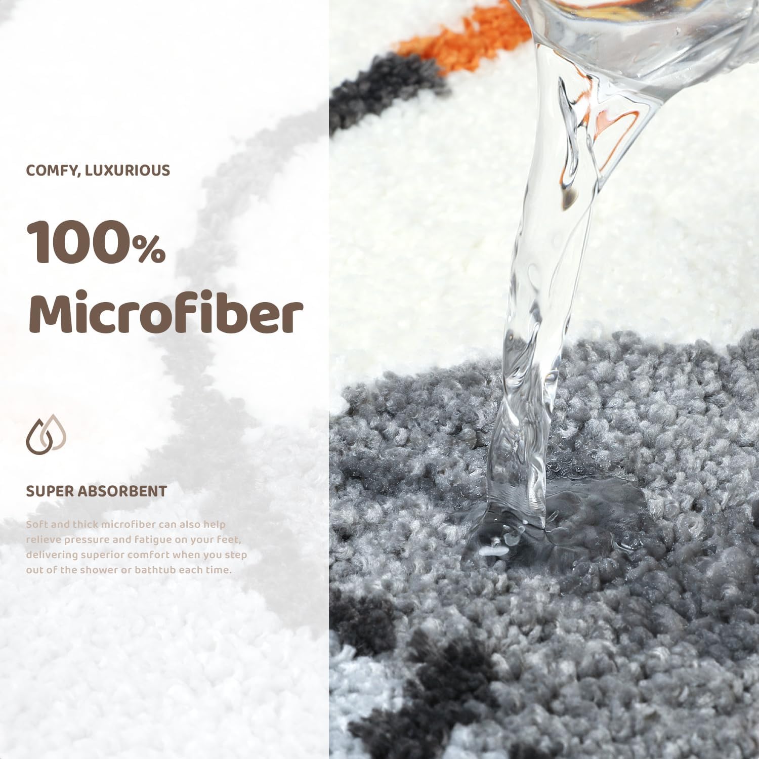 Molesun Tapete de baño para gatos, tapete de ducha de microfibra de felpa antideslizante, absorbente de agua, divertidos tapetes de animales para