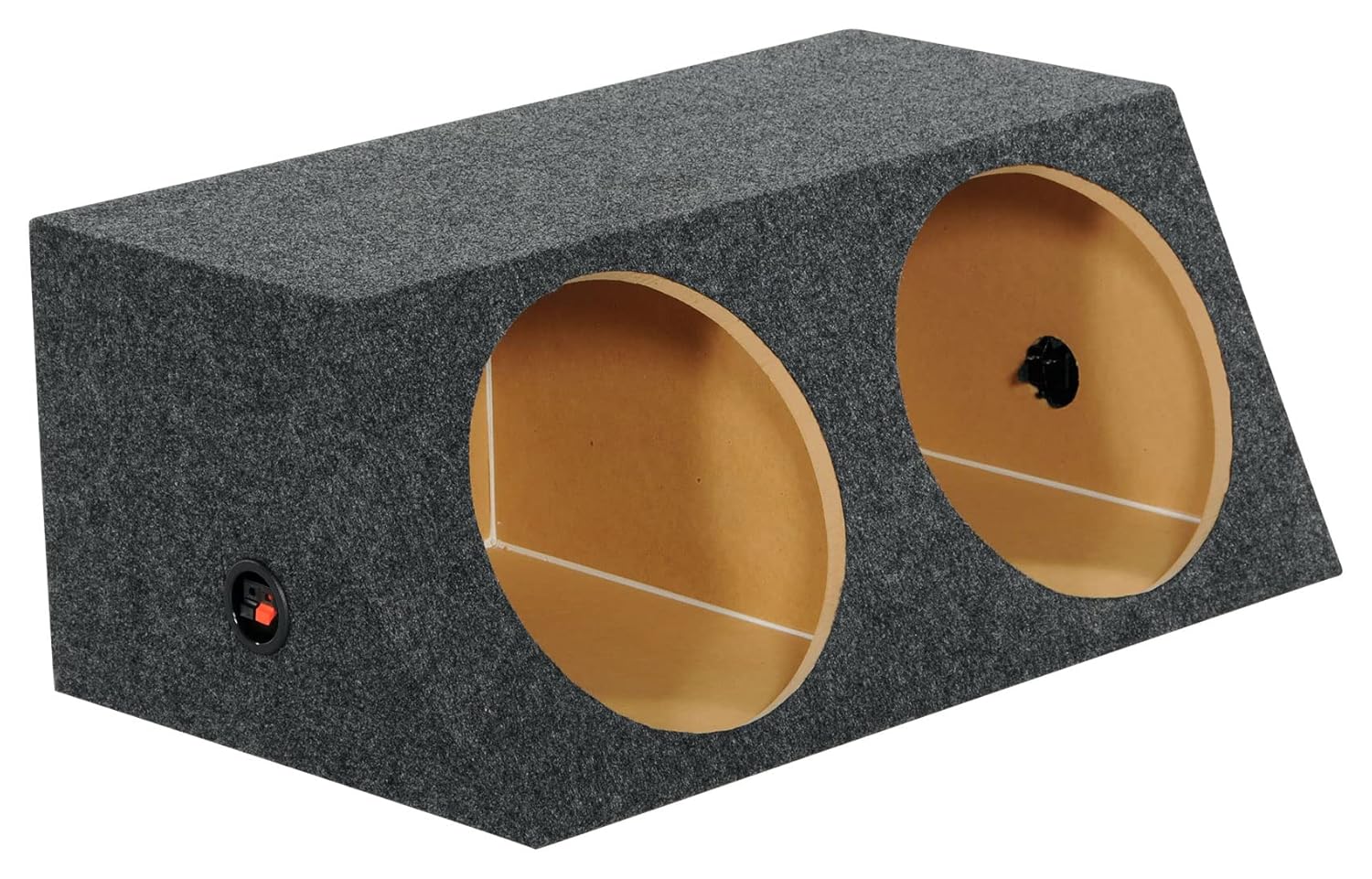 Rockville RD12A Caja de subwoofer sellada con cara inclinada doble de 12 pulgadas, MDF de 1 pulgada
