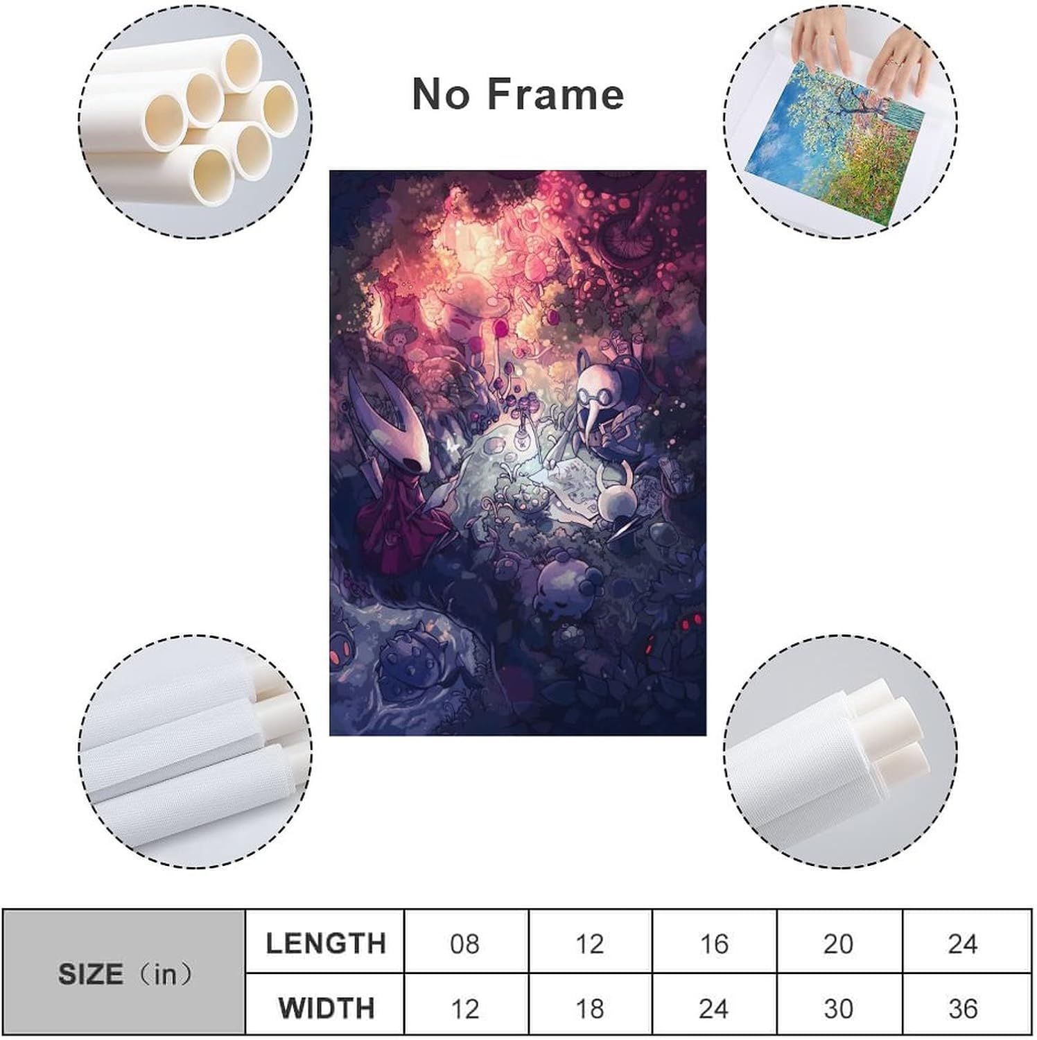 SNKB Hollow Knight – Póster artístico en lienzo y arte para pared, diseño moderno de dormitorio familiar, 16 x 24 pulgadas (15.7 x 23.6 in)