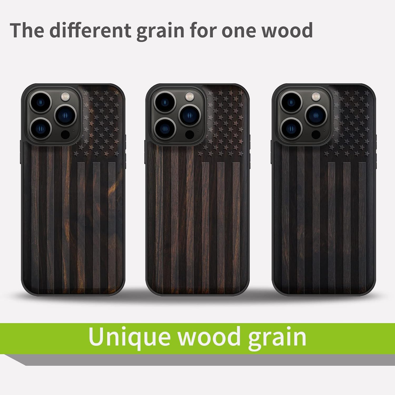 Carveit Funda magnética de madera para iPhone 13 Pro madera real dura y TPU suave a prueba de golpes, funda protectora híbrida única y elegante de