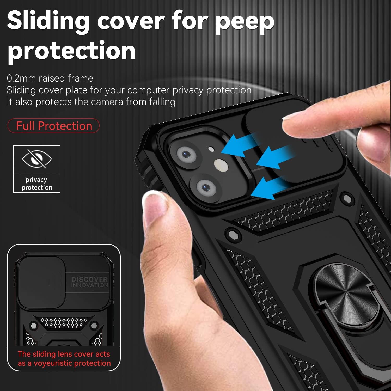 Funda para iPhone 11 de 6.1 pulgadas, con protectores de pantalla y funda para cámara, grado militar de 16 pies. Funda a prueba de caídas con
