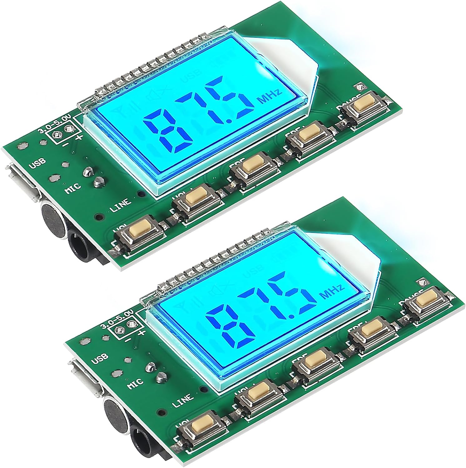 Módulo transmisor FM DSP PLL 87-108 MHz estéreo digital inalámbrico placa de micrófono multifunción modulación de frecuencia con pantalla LCDentrada