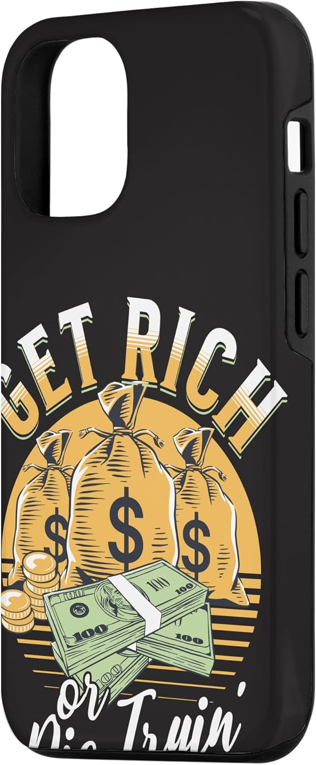 Funda de dinero millonario para iPhone 1212 Pro Get Rich or Die Trying Cash Hustle