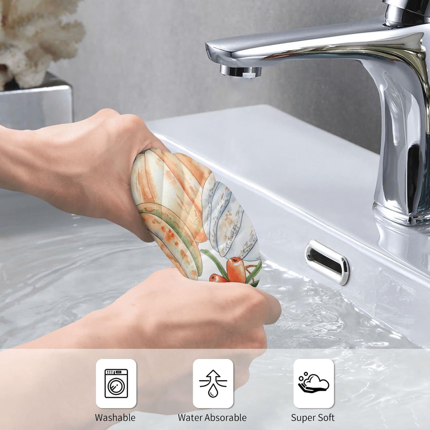 Toalla de mano con diseño de calabaza, casa de campo, Acción de Gracias, toalla de baño, 27.5 x 15.7 pulgadas, microfibra de secado rápido, suave,