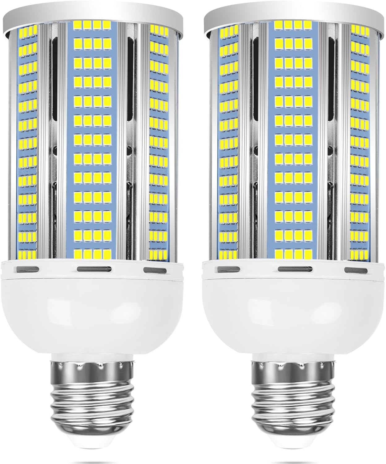 Paquete de 2 bombillas LED equivalentes a 400 W, 6000 lúmenes, 6000 K, luz diurna, 50 W, lámpara LED de maíz, base media E26E27 para garaje,