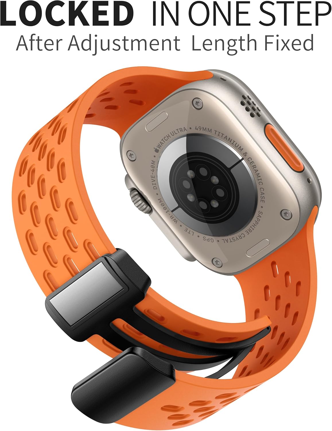 Correa deportiva magnética antisudor para Apple Watch, correas de silicona impermeable y transpirable. Para compatible con iWatch Ultra SE Series