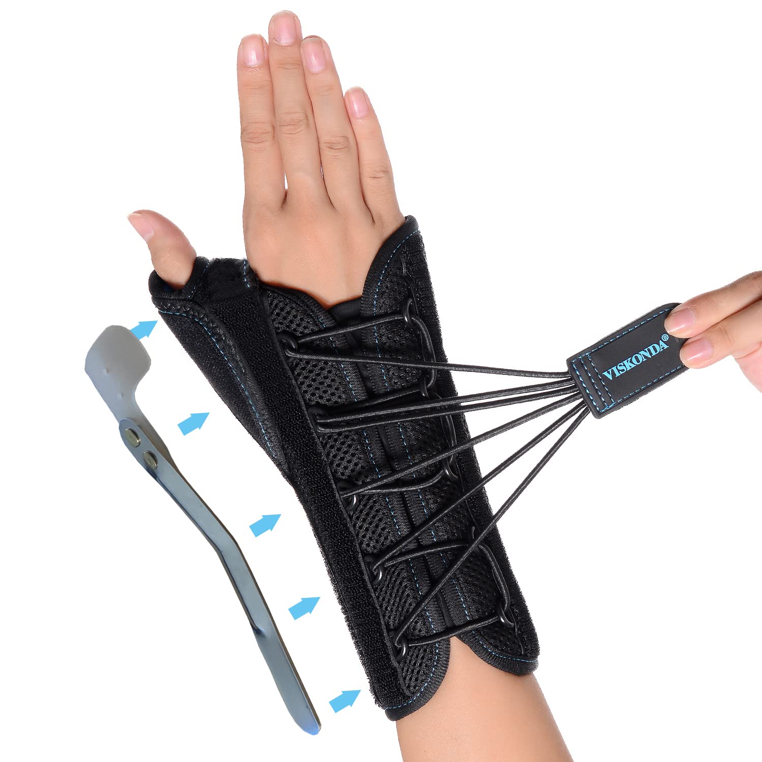 VISKONDA Muñequera con soporte de férula espica para el pulgar para tenosinovitis de De Quervain, síndrome del túnel carpiano, artritis, quiste