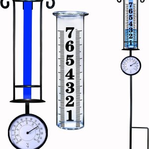 Medidor de lluvia para exteriores con termómetro, medidores de lluvia para exteriores mejor calificados, medidor de lluvia de fuente grande para Medidor de lluvia para exteriores con termómetro, medidores de lluvia para exteriores mejor calificados, medidor de lluvia de fuente grande para